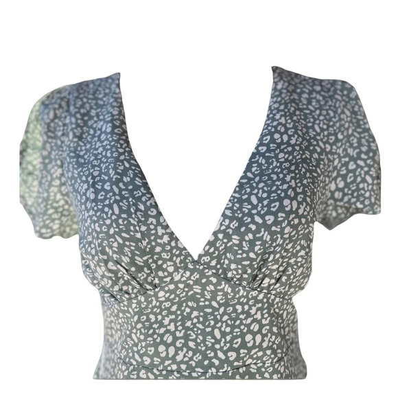 Princess Polly Sage Green Leopard Mini party Dress coquette girl girlhoodcore - Picture 5 of 15